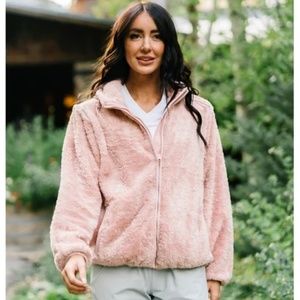 Zyia Blush Sherpa Zip Up Jacket